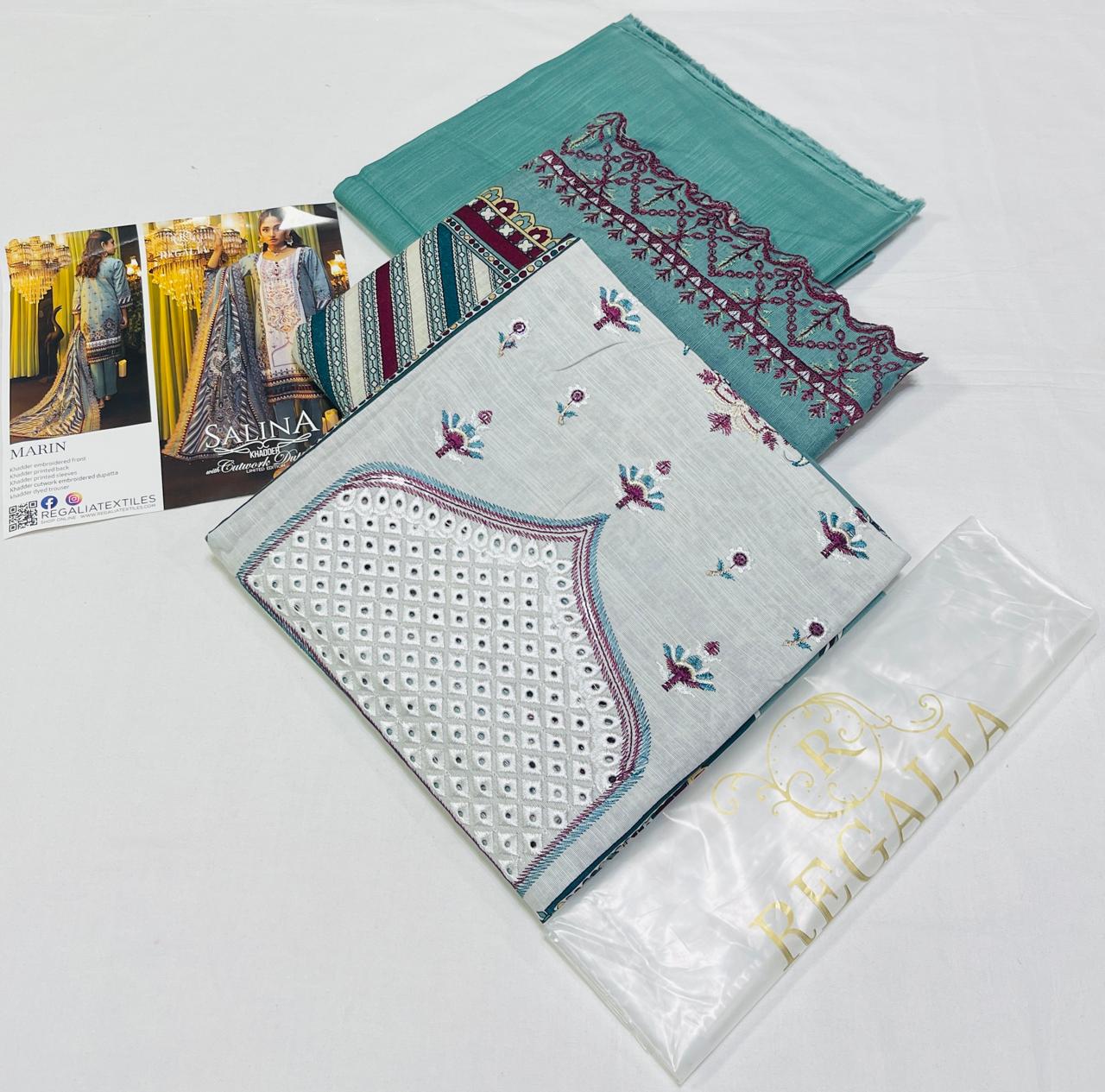 Salina Cutwork Khaddar 3pc Salina By Regali🟢